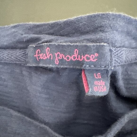 Fresh Produce Women's L Round Neck 3/4 Sleeve Tee Shirt Blue 9351 - Picture 6 of 10